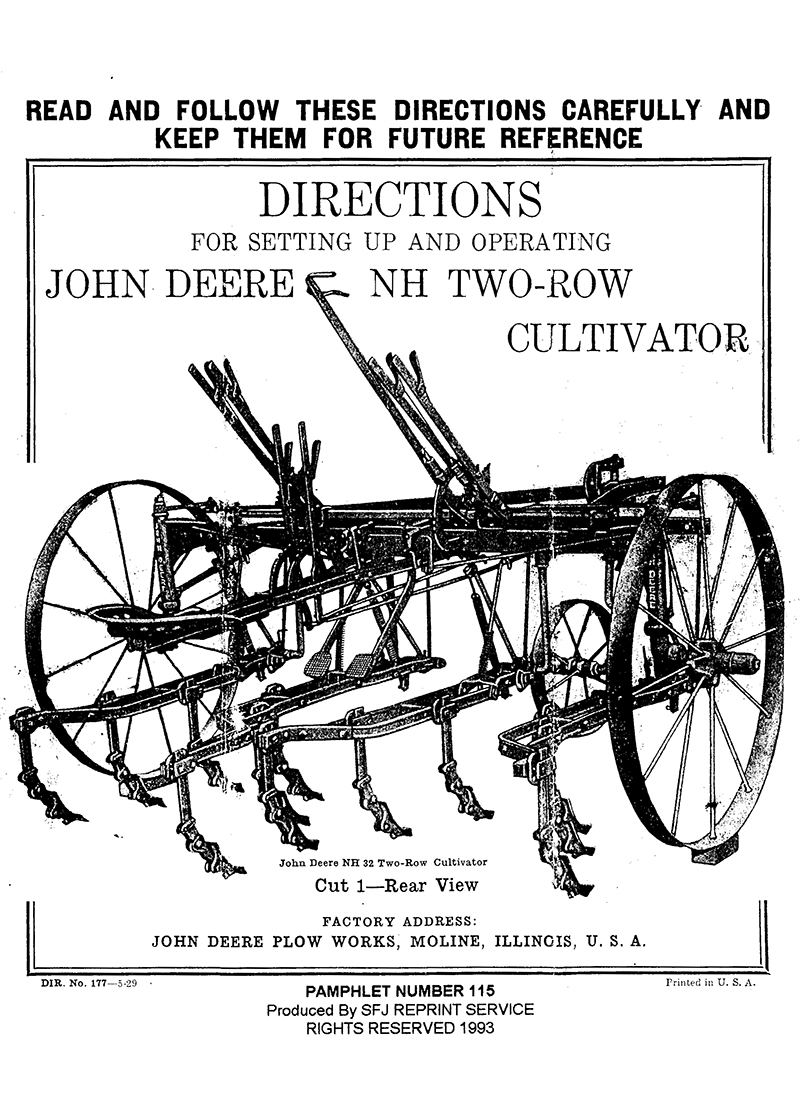 John Deere NH Two-Row Cultivator (Manual M-115)