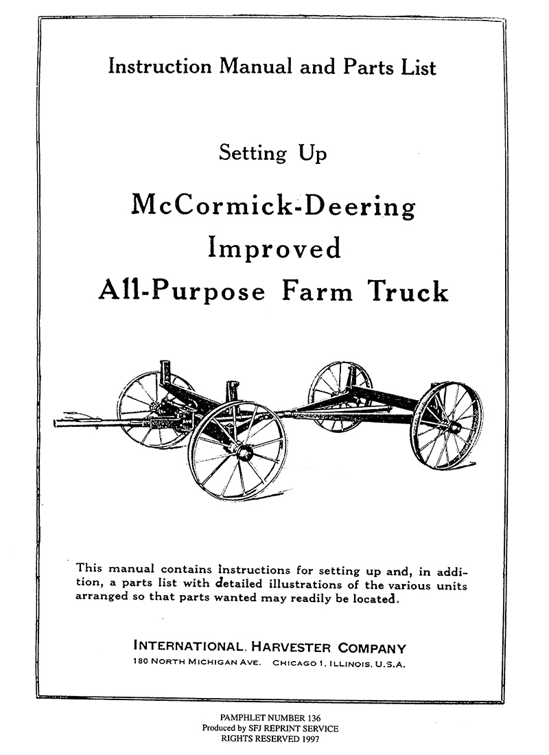 McCormick-Deering Improved All-Purpose Farm Truck (Manual M-136)